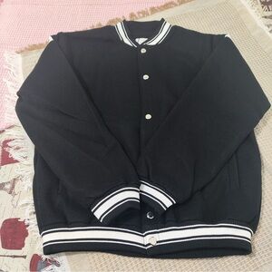 Givenchy Black & White 4G Emblem Varsity Bomber Jacket